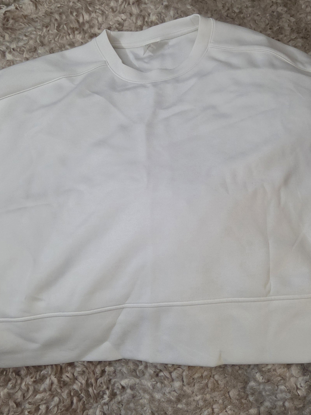 Classic White Crewneck Short Sleeve Scuba Material Shirt - Women's